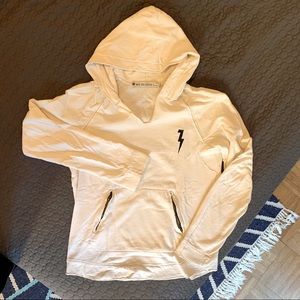 White distressed pull over hoodie- Nice Collective